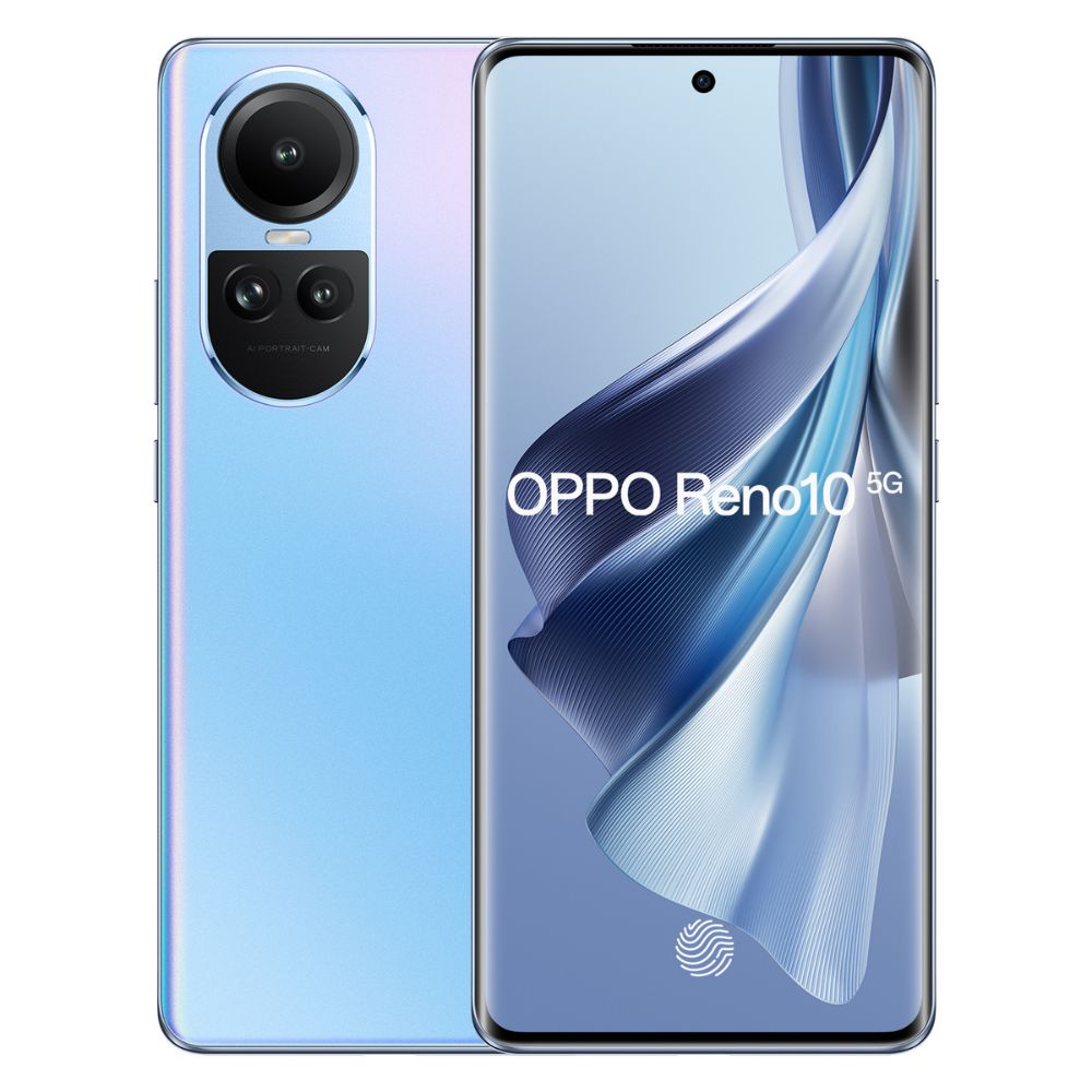 Oppo Reno10 5G (Ice Blue, 8GB RAM, 256GB Storage) – A-Grade Renewed